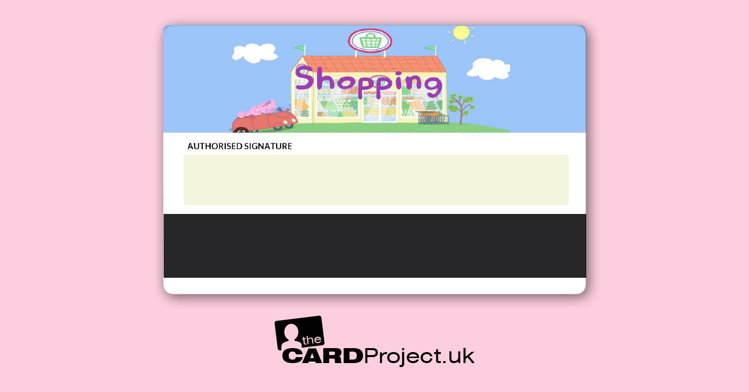 Kids Peppa Pig Toy Credit Card (REAR)